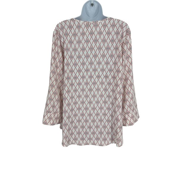 41 Hawthorne Womens Loose-Fit 3/4 Roll-Tab Sleeves V-Neckline Blouse Size XL - Picture 4 of 11